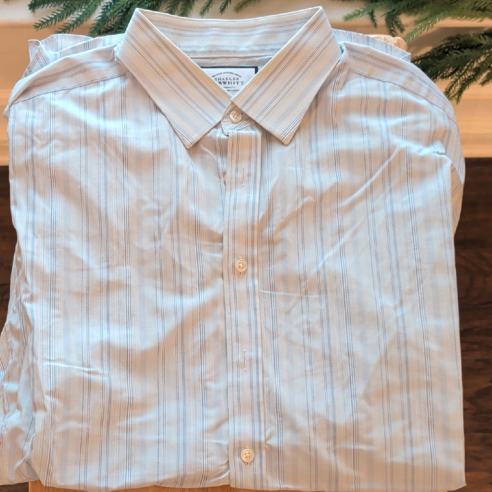 Charles Tyrwhitt Light Blue Striped Dress Shirt